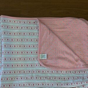 Vintage Gymboree thick soft cotton 1998 rainbow tag blue pink baby blanket